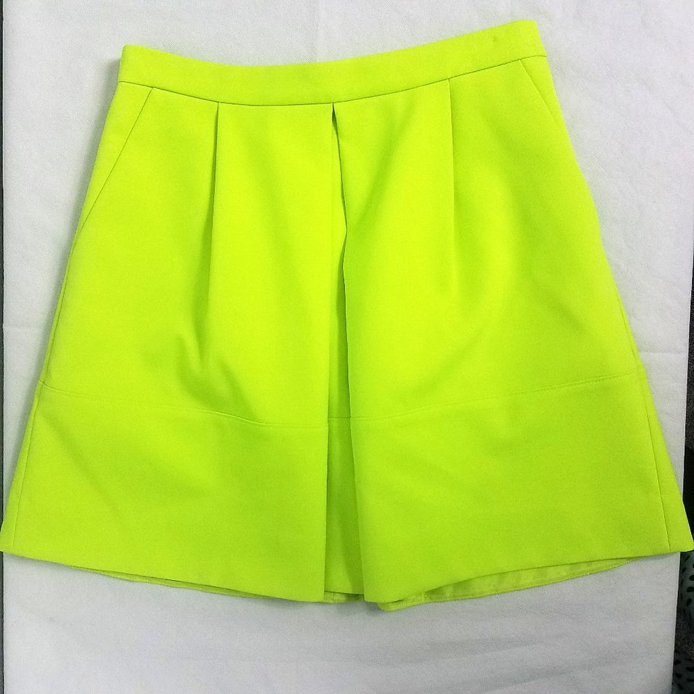 J Crew Split Front Chartreuse Women's Tennis Skirt